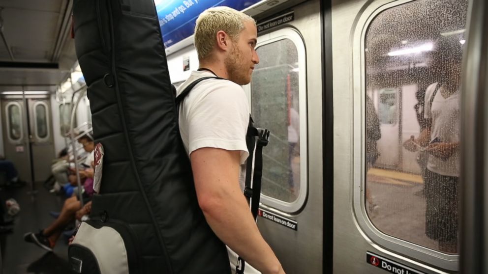 PHOTO: Mike Posner took the subway to get to his show at the Barclays Center.