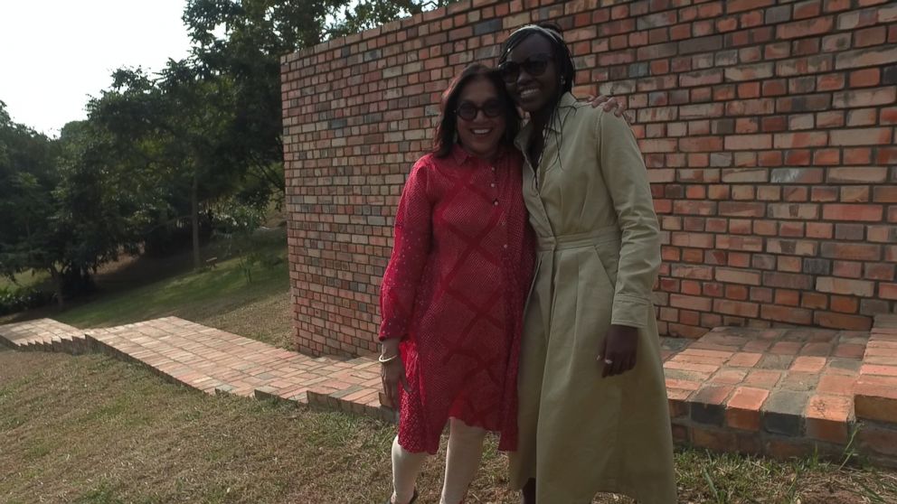 PHOTO: Mira Nair and Lupita Nyong'o are seen here at the Maisha Gardens in Kampala, Uganda, June 13, 2016. 
