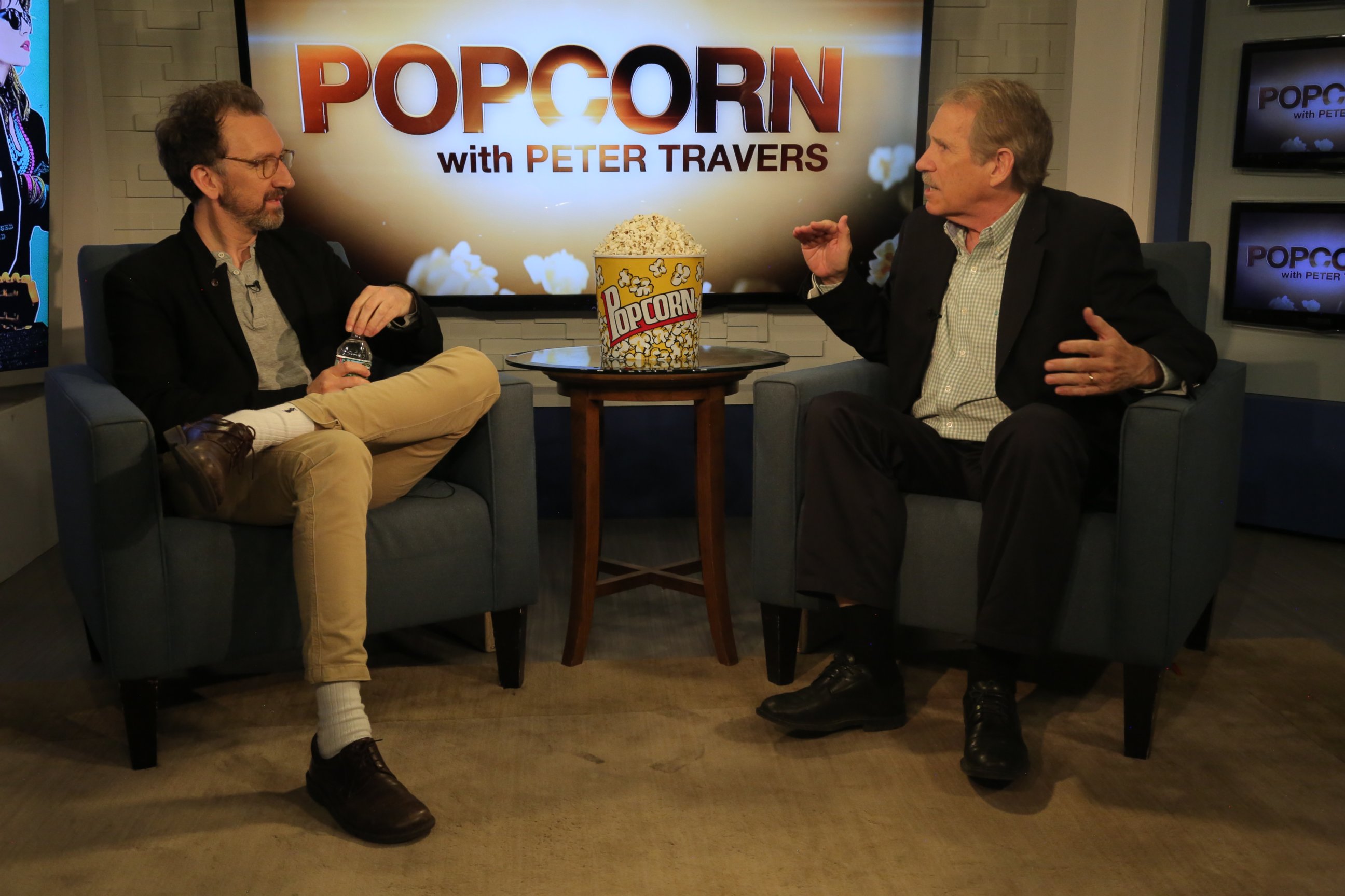 PHOTO: John Carney and Peter Travers are seen at the ABC Headquarters in New York, April 13, 2016.