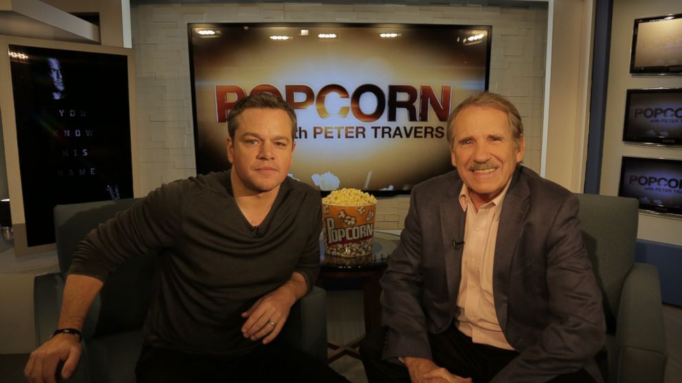PHOTO: Matt Damon and Peter Travers at the ABC Headquarters in New York, July 28, 2016. 