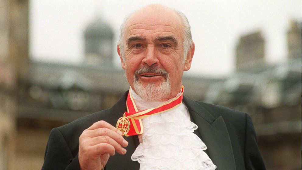 PHOTO: Sir Sean Connery, holding his medal after he was formally knighted by Britain's Queen Elizabeth II, during a ceremony in Edinburgh, Scotland, July 5, 2000.