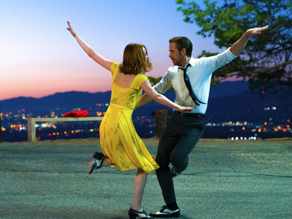 PHOTO: A scene from La La Land, released by Lionsgate, featuring Ryan Gosling, right, and Emma Stone.