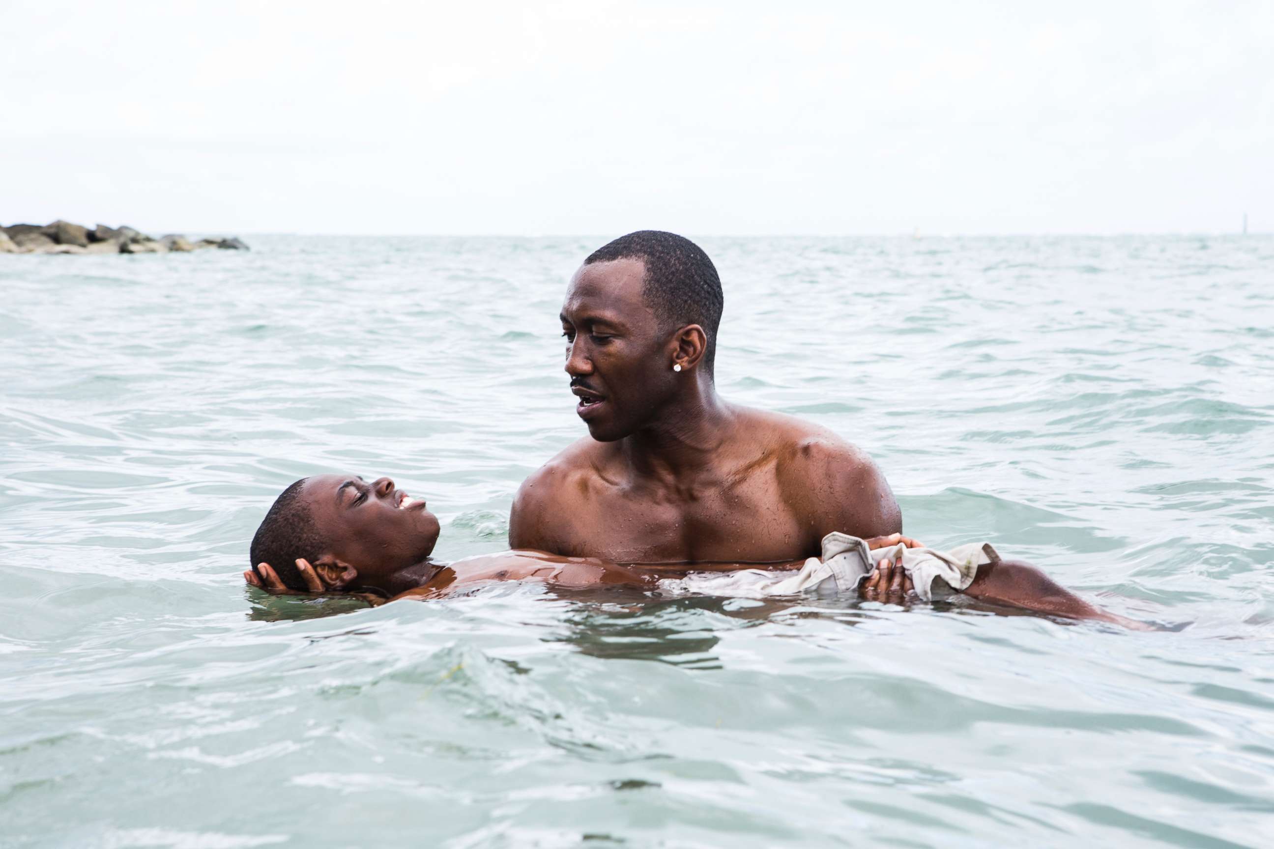 PHOTO: Alex Hibbert, foreground, and Mahershala Ali in a scene from the film, "Moonlight." 