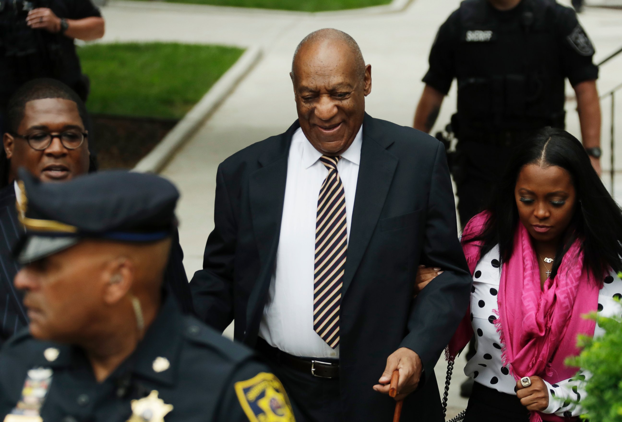 PHOTO: Bill Cosby arrives for his sexual assault trial at the Montgomery County Courthouse in Norristown, Pa., June 5, 2017.