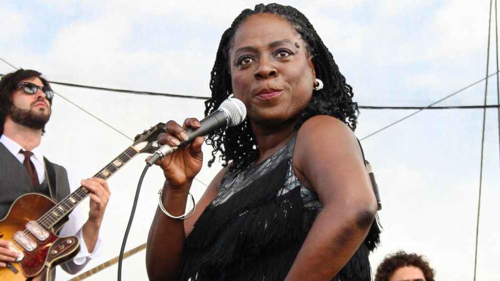 Sharon Jones and the Dap-Kings perform at the Bonnaroo music festival in Manchester, Tennessee, June 14, 2008. 