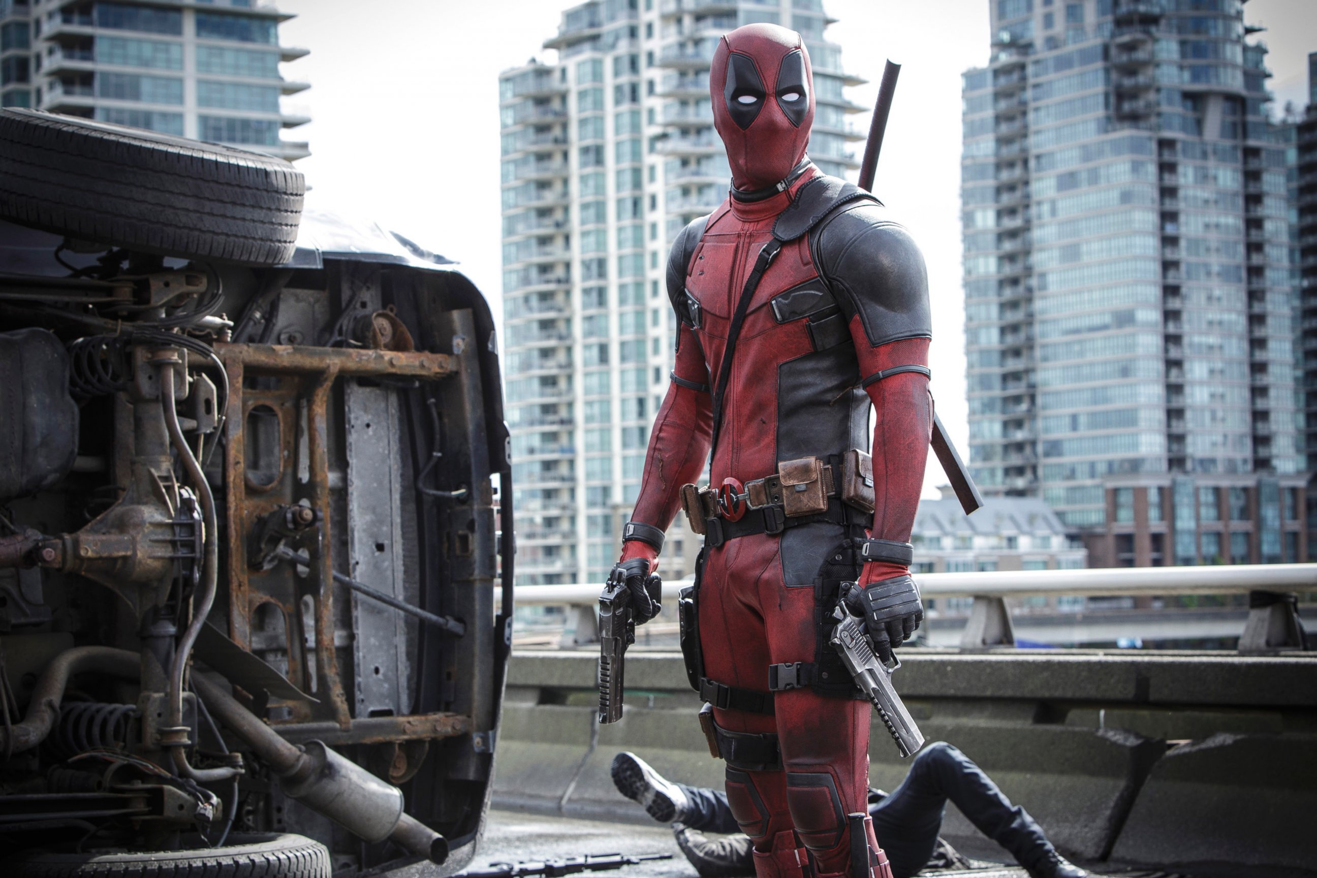 PHOTO: This photo provided by Twentieth Century Fox shows Ryan Reynolds as Deadpool in "Deadpool." 