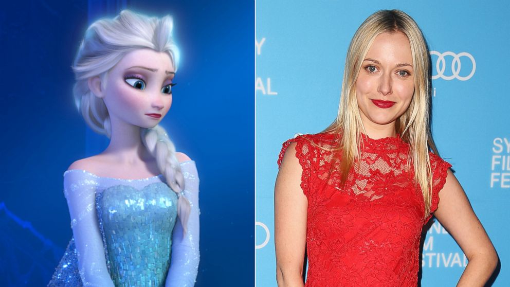Elsa the Snow Queen, voiced by Idina Menzel, in a scene from the animated feature "Frozen." | Actress Georgina Haig at the State Theater on June 4, 2014 in Sydney.