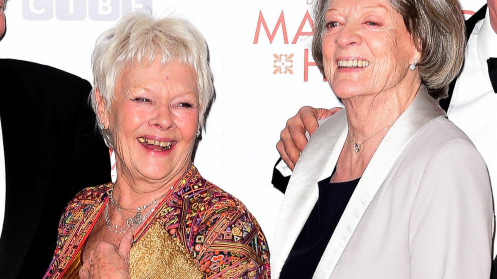 Dame Judi Dench and Dame Maggie Smith are seen in London, Feb. 17, 2015.