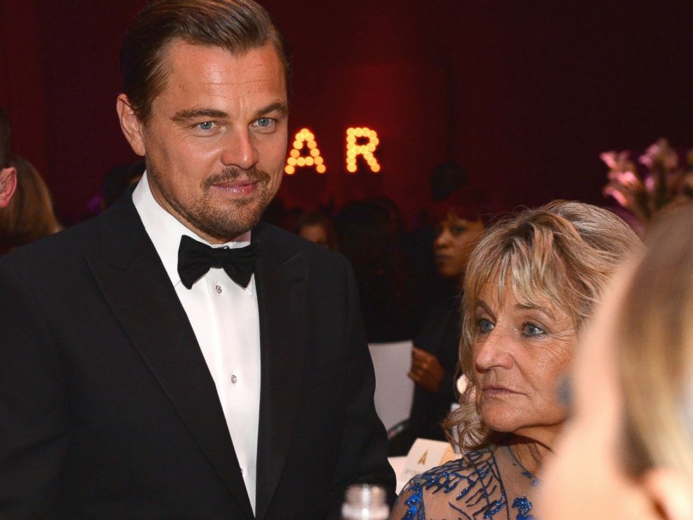 PHOTO: Leonardo DiCaprio, winner of the award for best actor in a leading role for ?The Revenant?, attends the Governors Ball after the Oscars, Feb. 28, 2016, with his mother, Irmelin Indenbirken, right. 