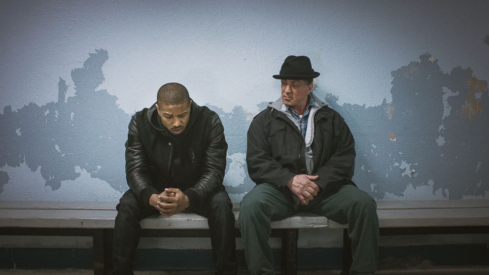 PHOTO: Michael B. Jordan, left, as Adonis Johnson and Sylvester Stallone as Rocky Balboa appear in a scene in "Creed."