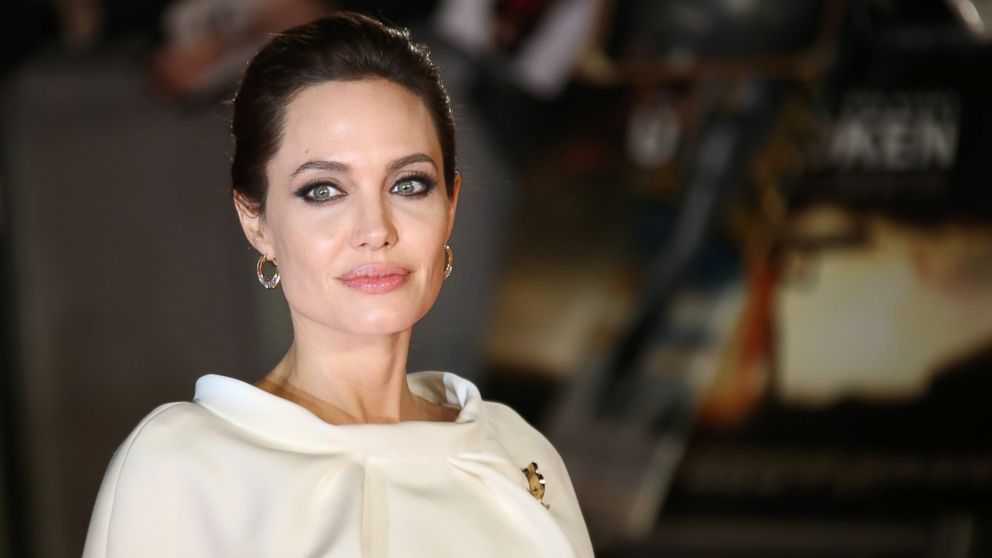 Angelina Jolie poses for photographers upon arrival at the premiere of the film Unbroken in London, Nov. 25, 2014. 