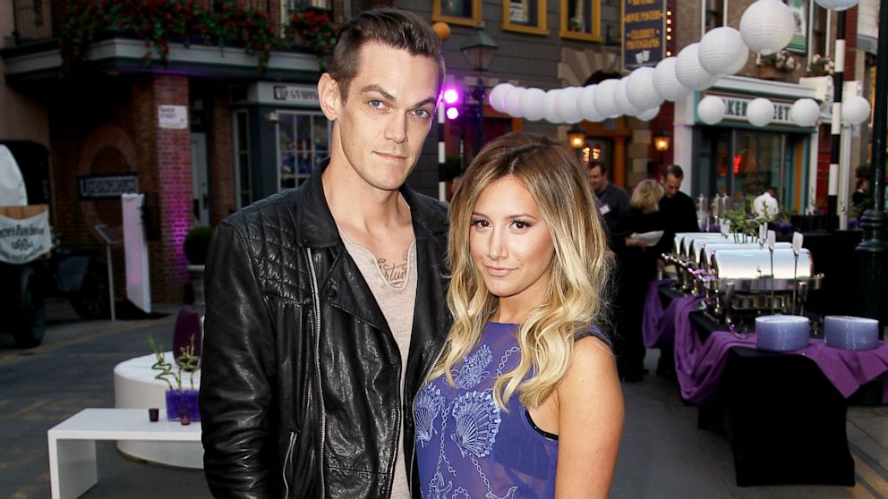 Christopher French and Ashley Tisdale attend the Hub Network's TCA, July 26, 2013, in Los Angeles. 