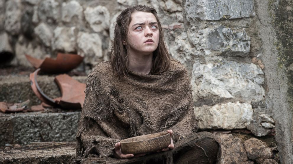 This image released by HBO shows Maisie Williams as Arya Stark in a scene from, "Game of Thrones," premiering its sixth season on Sunday, April 24, 2016 at 9 p.m. 