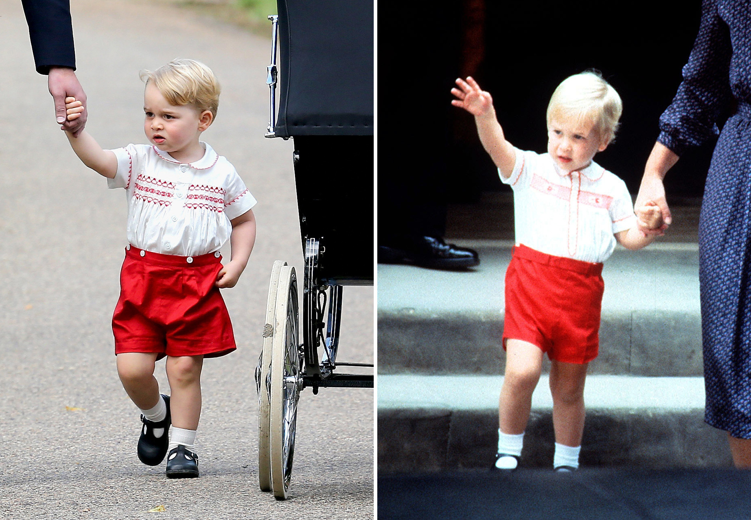 PHOTO: Prince George, left, is pictured on July 5, 2015. Prince William, right, is pictured on Sept. 16, 1984.