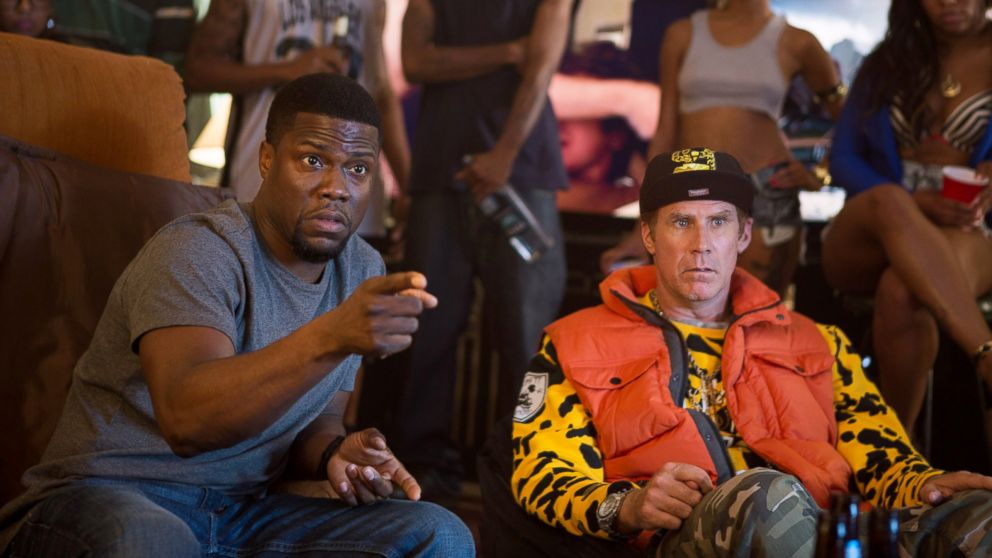 Kevin Hart, left, and Will Ferrell appear in a scene from "Get Hard." 