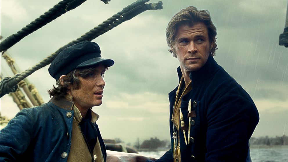 Cillian Murphy, left, as Matthew Joy and Chris Hemsworth as Owen Chase in a scene from "In the Heart of the Sea."