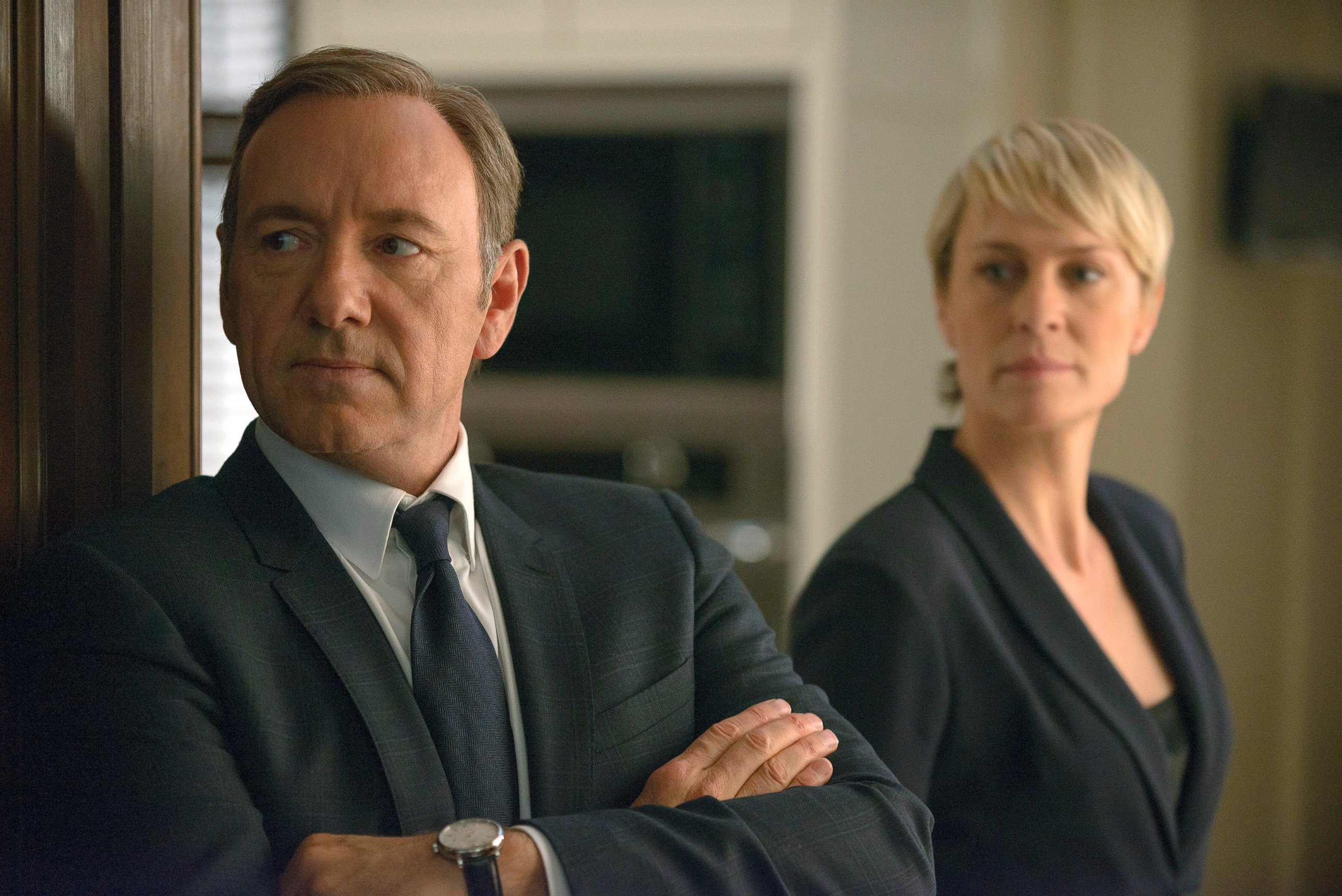 PHOTO: Kevin Spacey as Frank Underwood, left, and Robin Wright as Claire Underwood in Netflix's series "House of Cards."