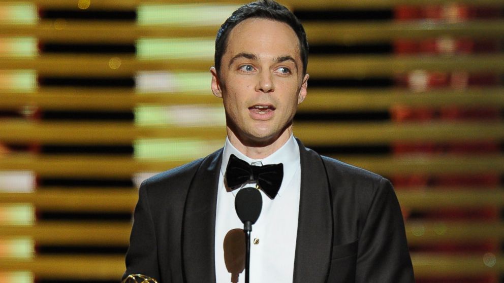 Jim Parsons accepts the award for outstanding lead actor in a comedy series for his work on ?The Big Bang Theory? at the 66th Primetime Emmy Awards at the Nokia Theatre L.A. Live on Aug. 25, 2014, in Los Angeles.