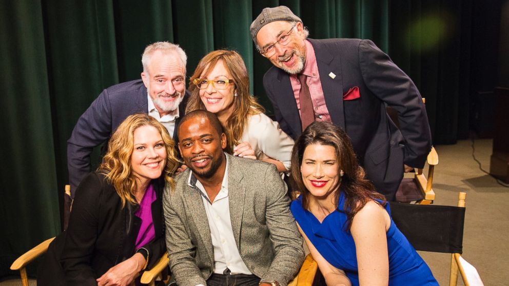 PHOTO: Brad Whitford, Allison Janney, Richard Schiff, Mary McCormick and Dule Hill join Justice For Vets Senior Director Melissa Fitzgerald March 8, 2016 in Burbank, Calif.