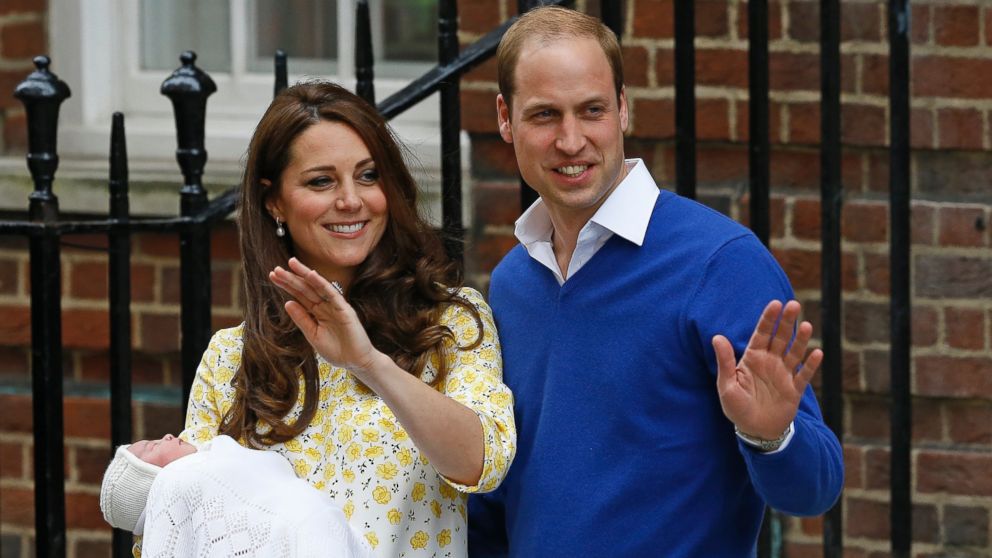 Britain's Prince William and Kate, Duchess of Cambridge and their newborn baby princess, pose for the media as they leave St. Mary's Hospital's exclusive Lindo Wing, London, Saturday, May 2, 2015. Kate, the Duchess of Cambridge, gave birth to a baby girl on Saturday morning.