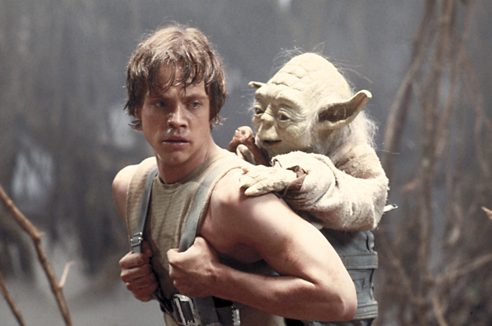 PHOTO: Mark Hamill is seen as Luke Skywalker with the character, Yoda, in a scene from the 1980 movie "Star Wars Episode V: The Empire Strikes Back."  
