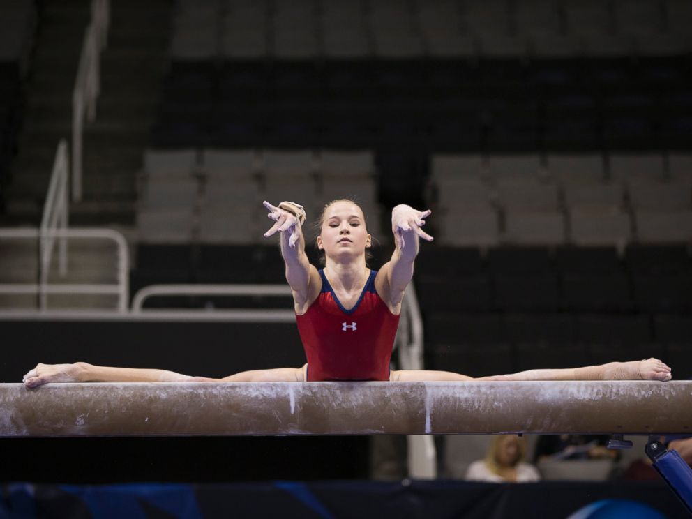 PHOTO: Madison Kocian during podium training, the day before the 2016 U.S. Olympic Team Trials for women's gymnastics in San Jose, California, July 7, 2016. 