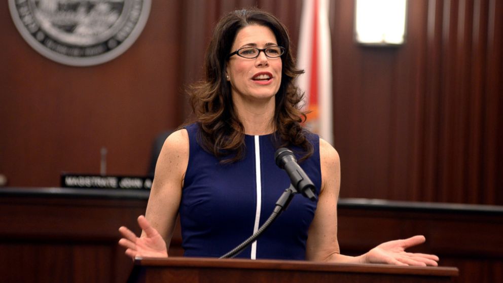 PHOTO: Senior Director of Justice For Vets Melissa Fitzgerald addresses the audience during the Jacksonville 4th Judicial Circuit Veterans Treatment Court Graduation Ceremony, May, 6, 2015 in Jacksonville, Fla.