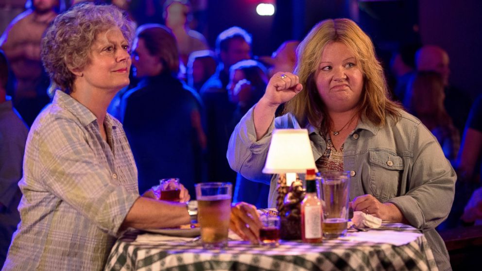 Susan Sarandon, left, and Melissa McCarthy in a scene from "Tammy." 