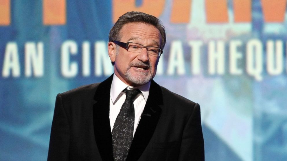 This March 27, 2010 file photo shows actor Robin Williams speaking at The 24th American Cinematheque Awards honoring Matt Damon in Beverly Hills, Calif.