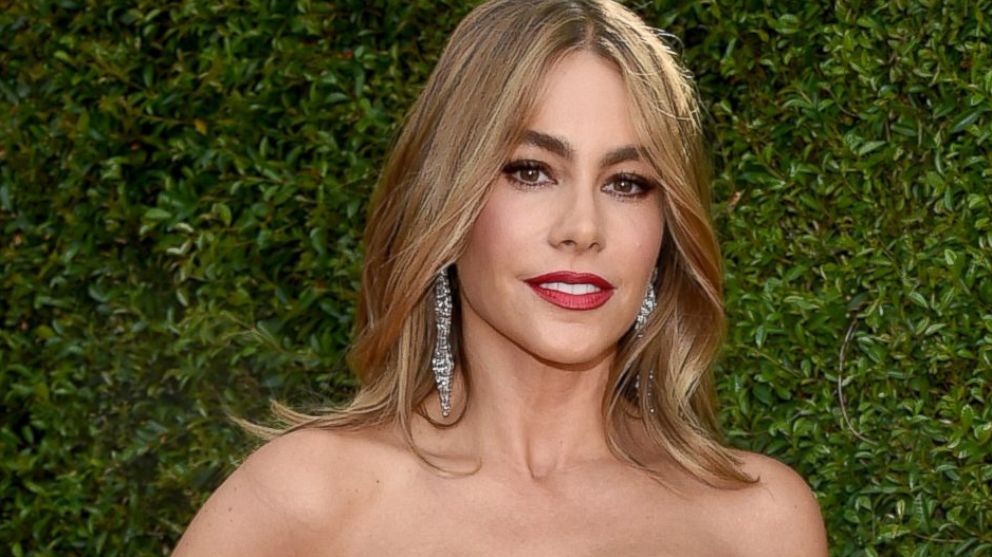 Sofia Vergara arrives at the 66th Primetime Emmy Awards at the Nokia Theatre L.A. Live, Aug. 25, 2014, in Los Angeles.
