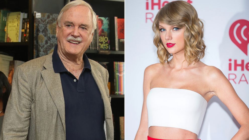 From left, John Cleese in London, Oct. 9, 2014 and Taylor Swift in Las Vegas, Sept. 19, 2014.