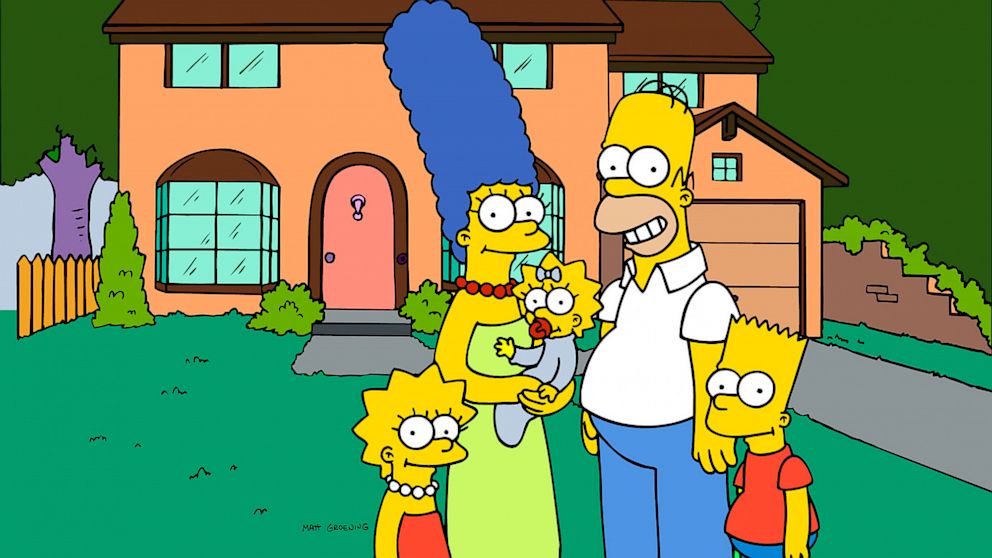 "The Simpsons," from left, Lisa, Marge, Maggie, Homer and Bart Simpson. 