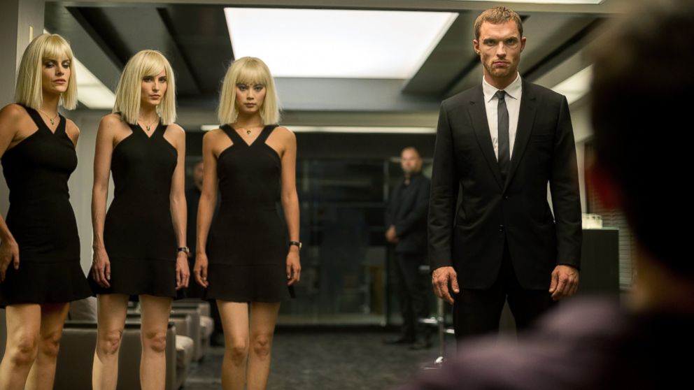 Tatiana Pajkovic, from left, as Maria, Loan Chabonal, as Anna, Yu Wenxia, as Qiao, and Ed Skrein, as Frank Martin, in EuropaCorp's  "The Transporter Refueled." 
