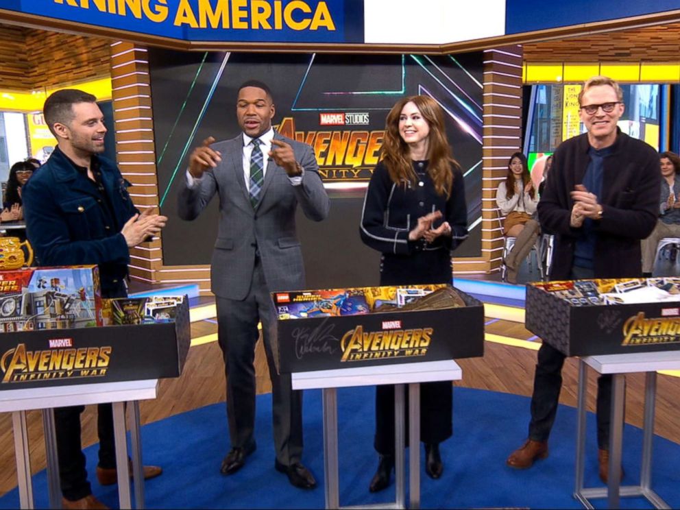 PHOTO: Stars of Marvels Avengers Infinity War pose with action figures for a new charitable campaign.