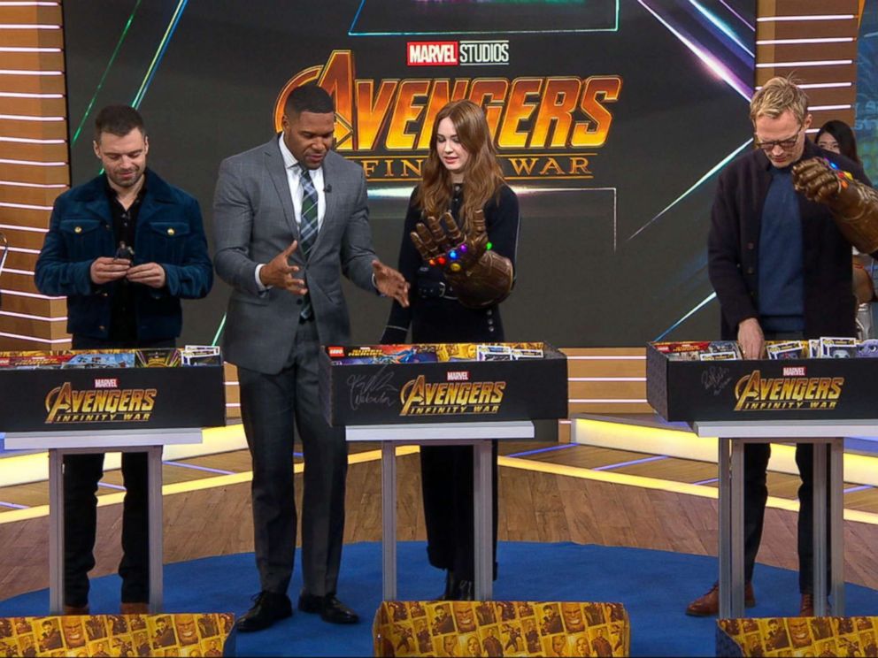 PHOTO: Stars of Marvels Avengers Infinity War pose with action figures for a new charitable campaign.