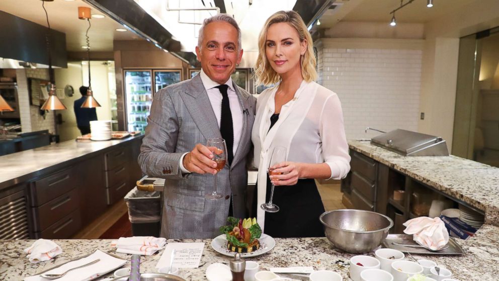 PHOTO: Charlize Theron and celebrity chef Geoffrey Zakarian celebrated the ten year anniversary of Theron's Africa Outreach Project charity at an event at Zakarian's restaurant at the Montage Hotel in Beverly Hills, Calif. 