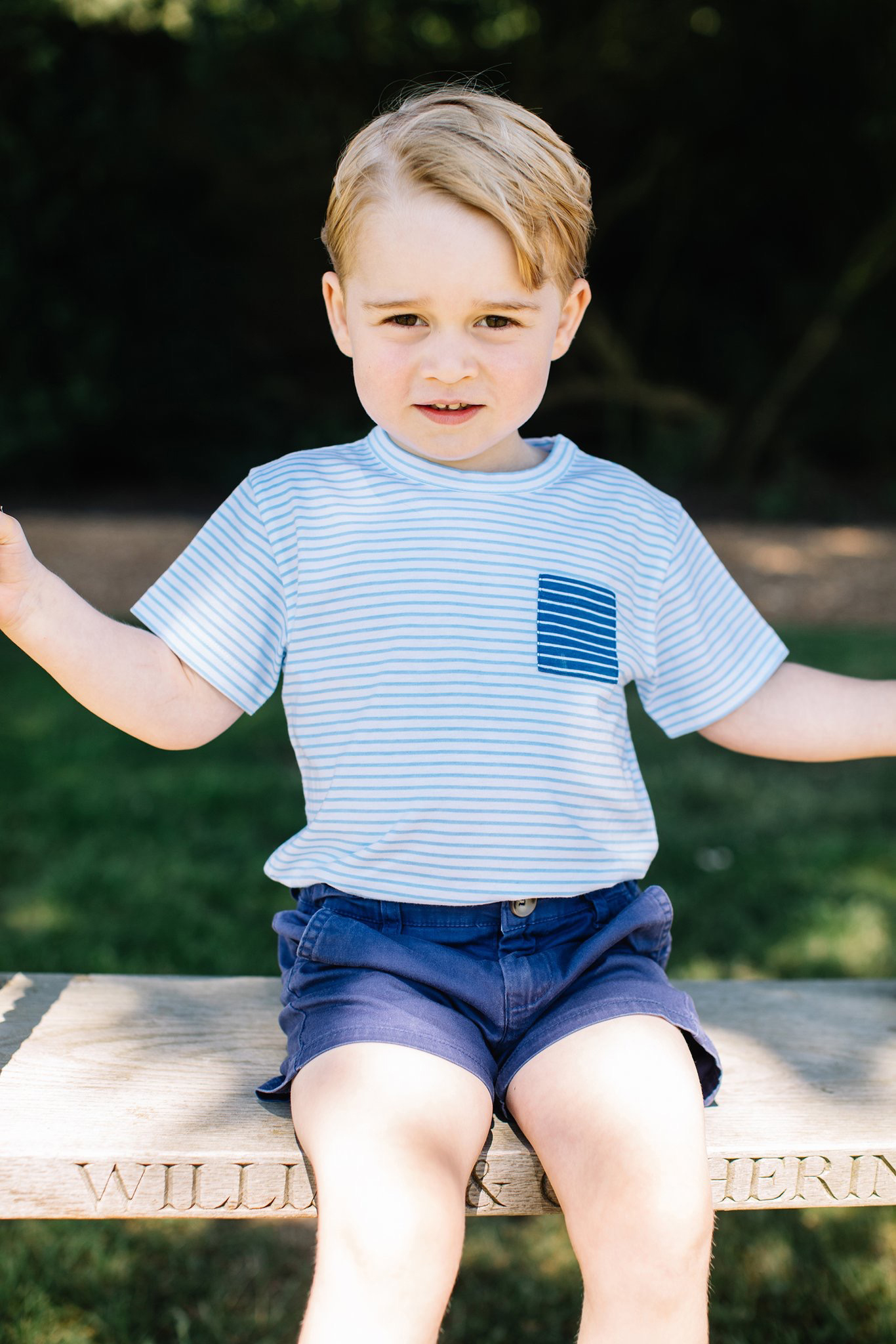 PHOTO: Britain's Prince George is seen in this photograph taken at his home in Norfolk in mid-July, and released by the Duke and Duchess of Cambridge to mark his third birthday, July 22, 2016.