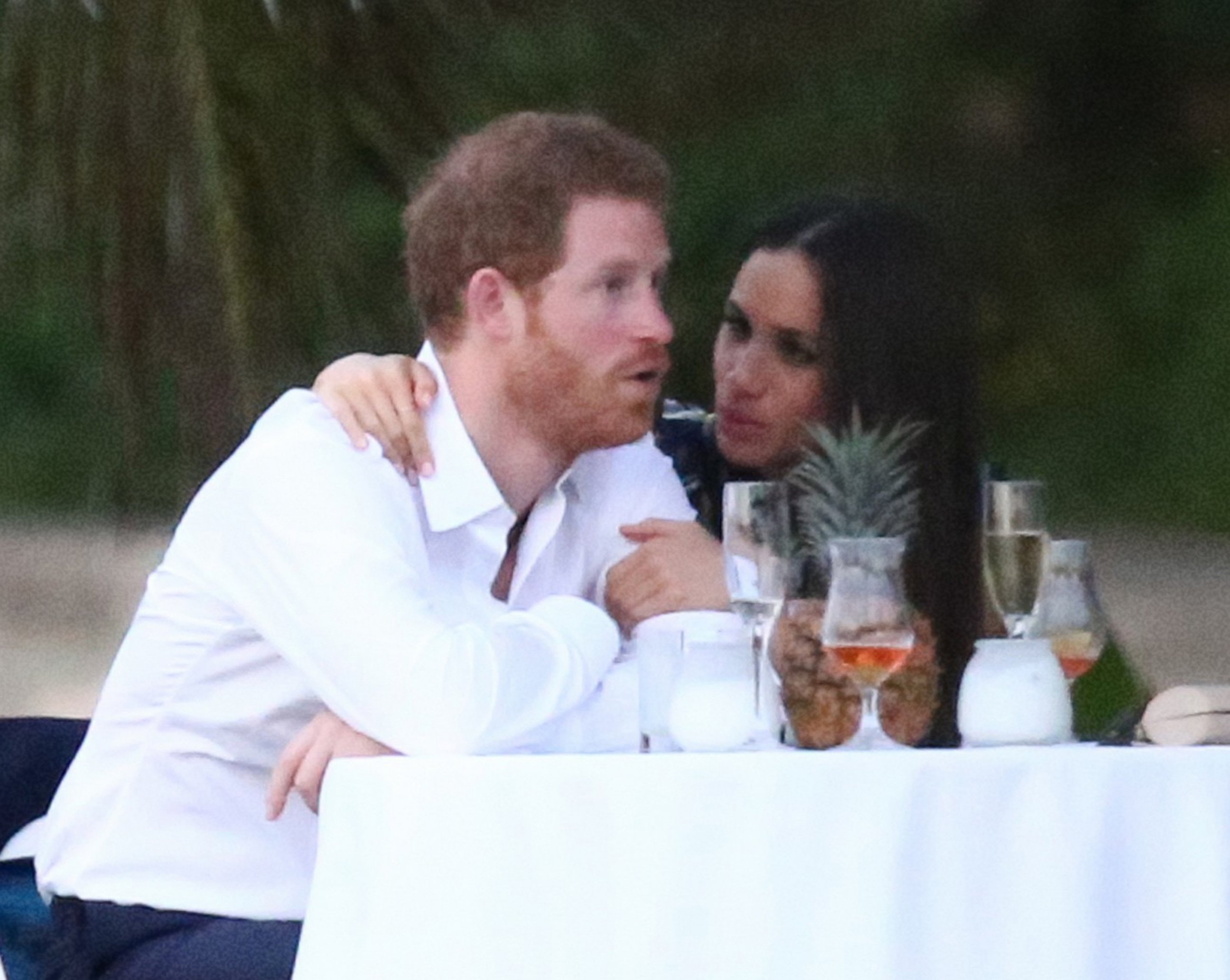 PHOTO: Royal couple Prince Harry and his girlfriend Meghan Markle were spotted attending a friend's wedding in Jamaica, March 3, 2017.