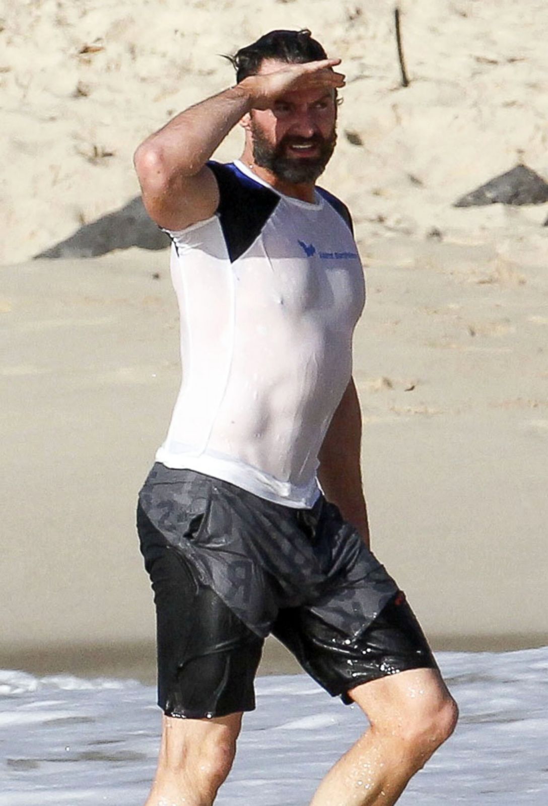 Hugh Jackman Hits the Beach from Gabrielle Union and Dwyane Wade visit Athe...