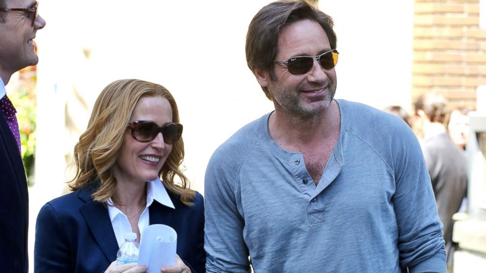 Gillian Anderson and David Duchovny are spotted on the set of 'The X-Files' filming in Vancouver, Canada,  June 9, 2015.