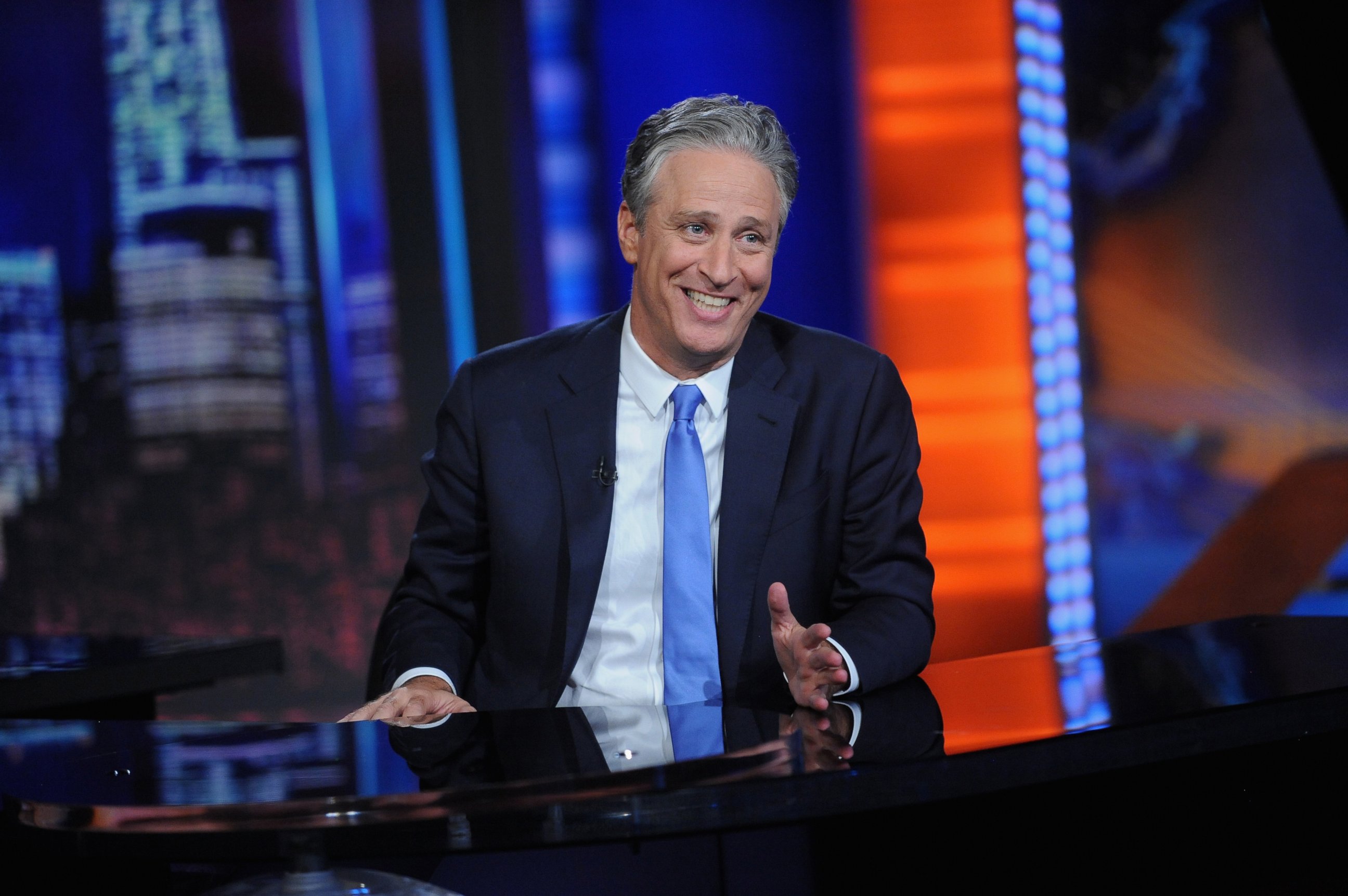 PHOTO: Jon Stewart hosts "The Daily Show with Jon Stewart" on August 6, 2015 in New York City. 
