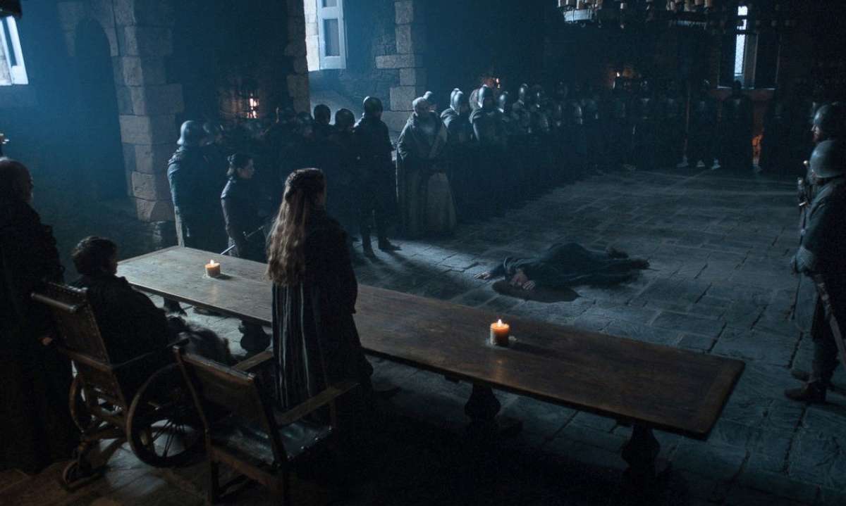 PHOTO: Lord Baelish's (Aidan Gillen) death in Season 7 of Game of Thrones. 