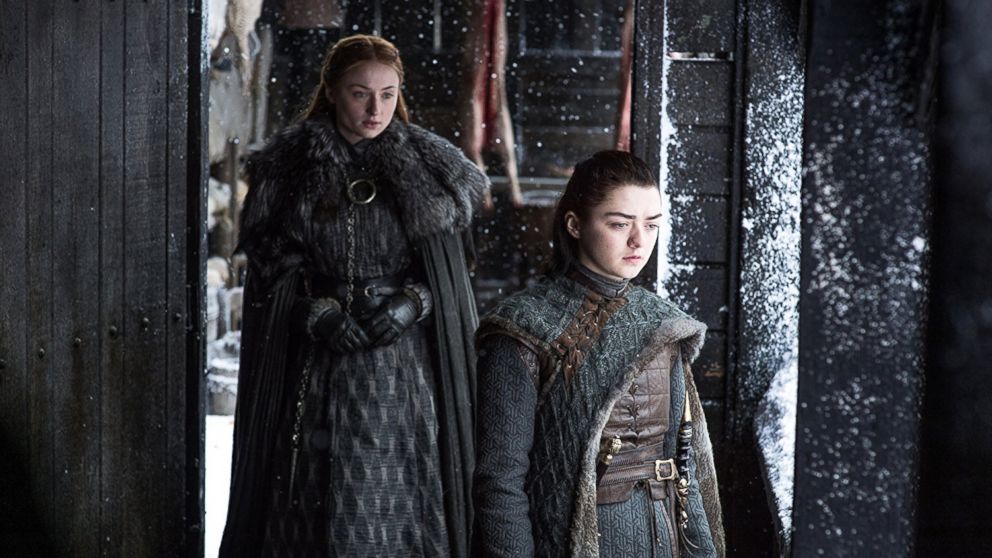 Sophie Turner and Maisie WIlliams in Season 7 of Game of Thrones.