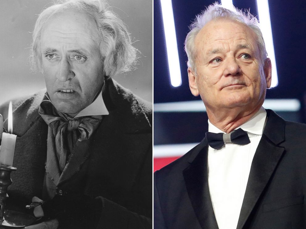 PHOTO: (L-R) Pictured are Alastair Sim in the film Scrooge' circa 1951 and Bill Murray in Marrakech, Morocco, Dec.  4, 2015.