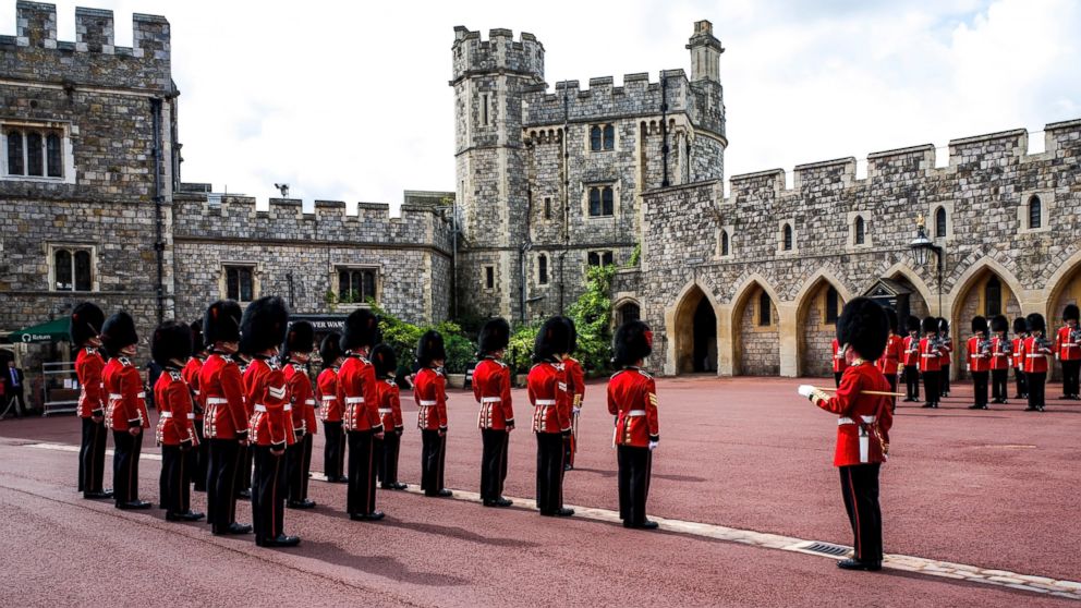 Changing of the guards at Windsor Castle, Berkshire, England, on Aug. 14, 2014.