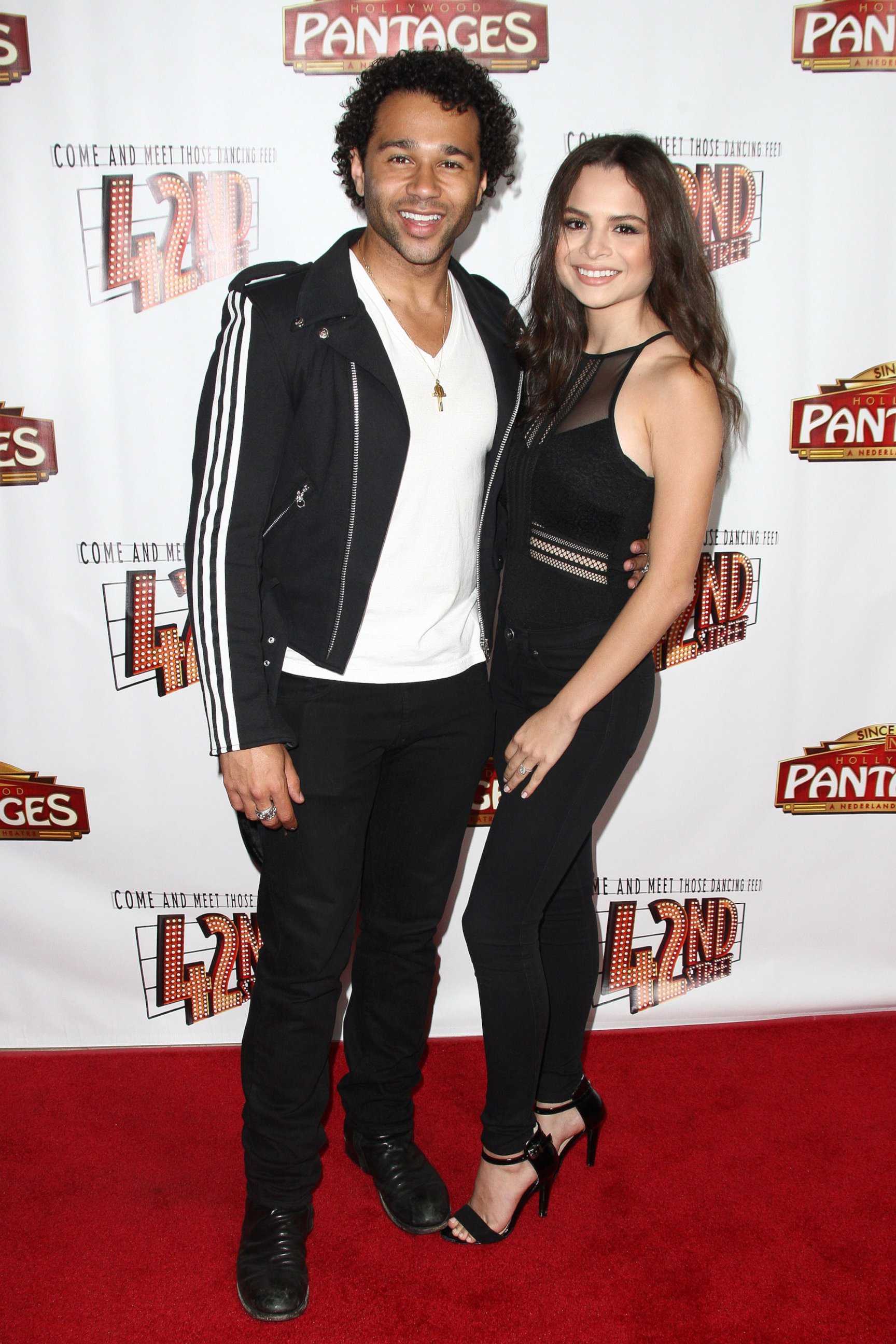 PHOTO: Actor Corbin Bleu and Sasha Clements attend the opening of "42nd Street" at the Pantages Theatre, on May 31, 2016, in Hollywood, California. 