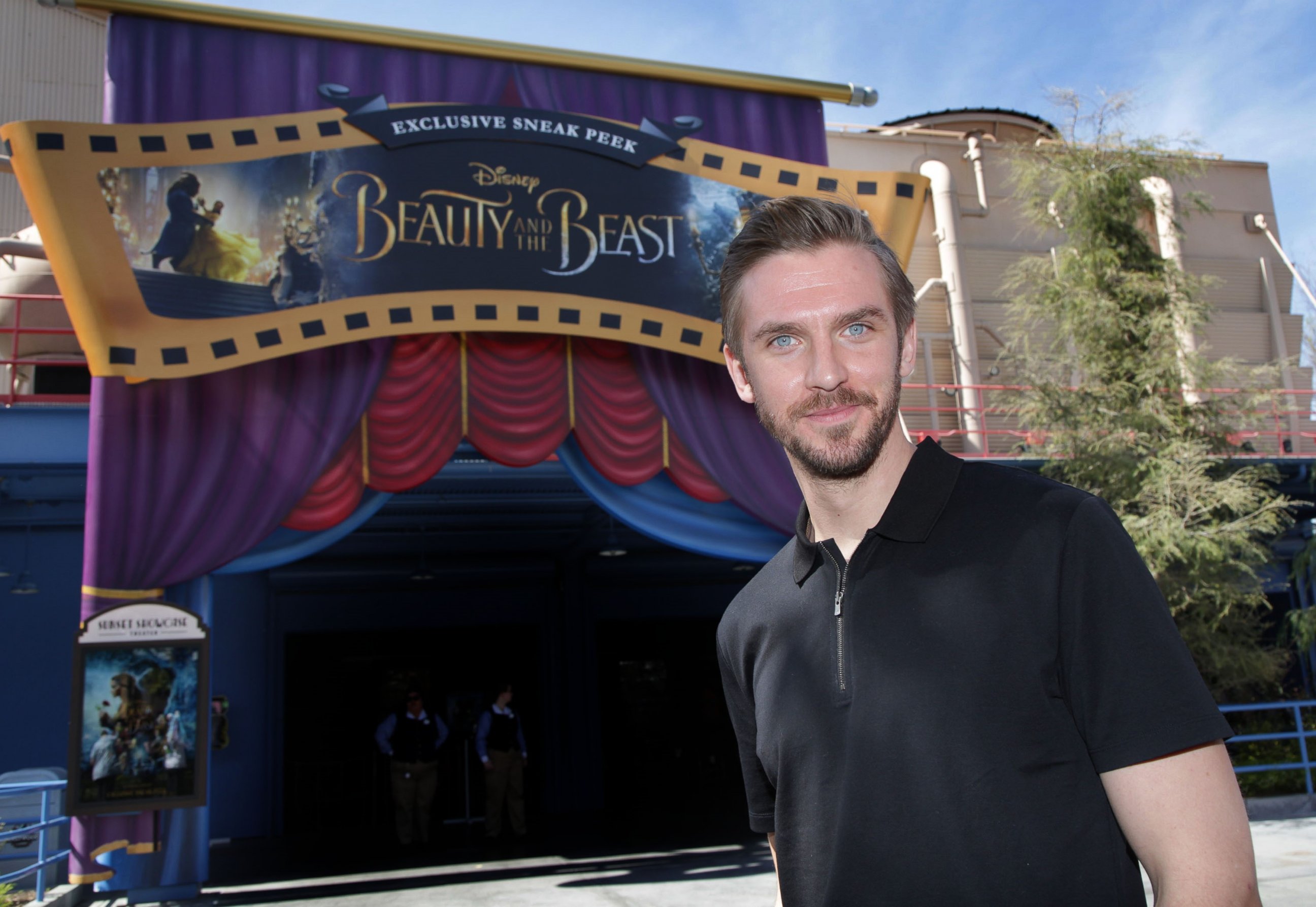 PHOTO: In this handout photo provided by Disney Parks, "Beauty and the Beast" star Dan Stevens visits the film's sneak peek experience at Disney California Adventure park, on March 3, 2017, in Anaheim, Calif. 