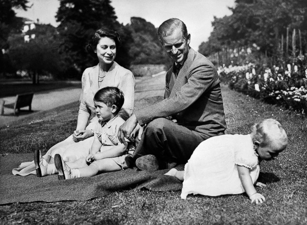 PHOTO: Princess Elizabeth and Philip Mountbatten are photographed with their daughter Anne and son Charles in 1951.