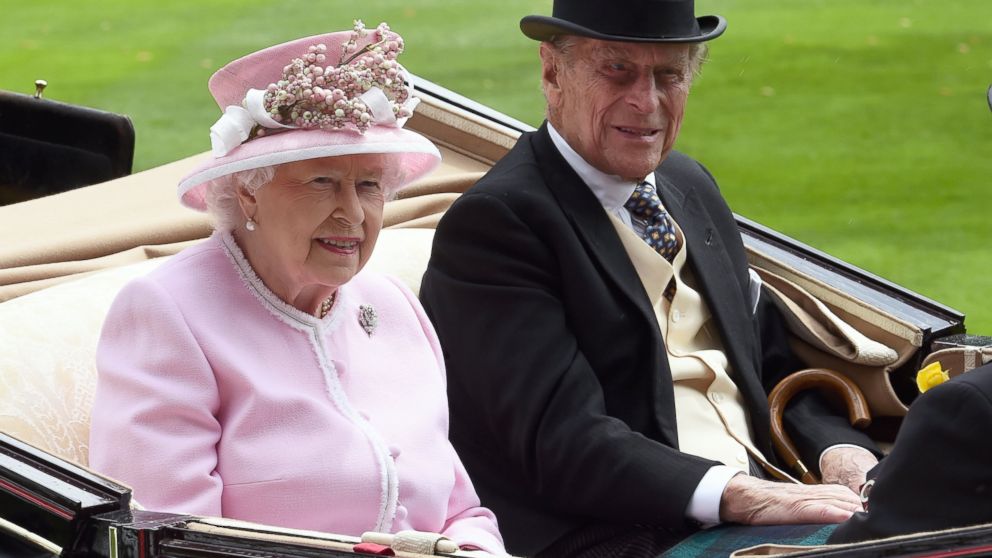 PHOTO: Queen Elizabeth II and Prince Philip, Duke of Edinburgh arrive in an open carriage to attend Day 2 of Royal Ascot, on June 15, 2016, in Ascot, England. 