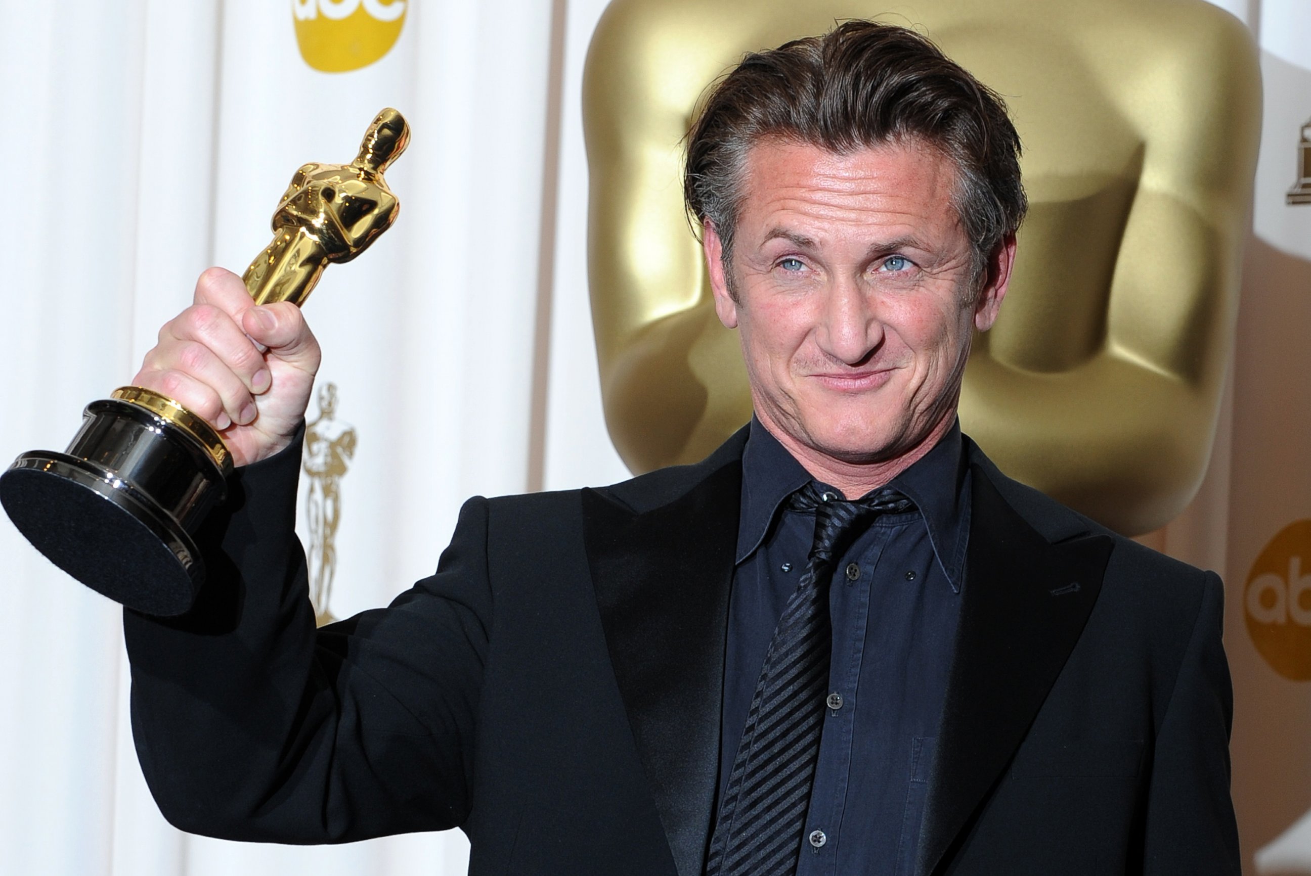 PHOTO: Best Actor winner Sean Penn poses with his trophy at the 81st Academy Awards at the Kodak Theater in Hollywood, California, on Feb. 22, 2009. 